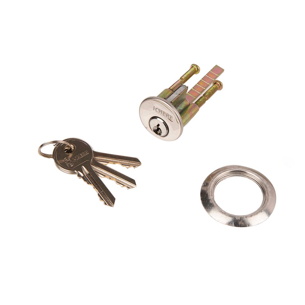 Premium Replacement Cylinder For Night Latch Satin Chrome 3 Keys