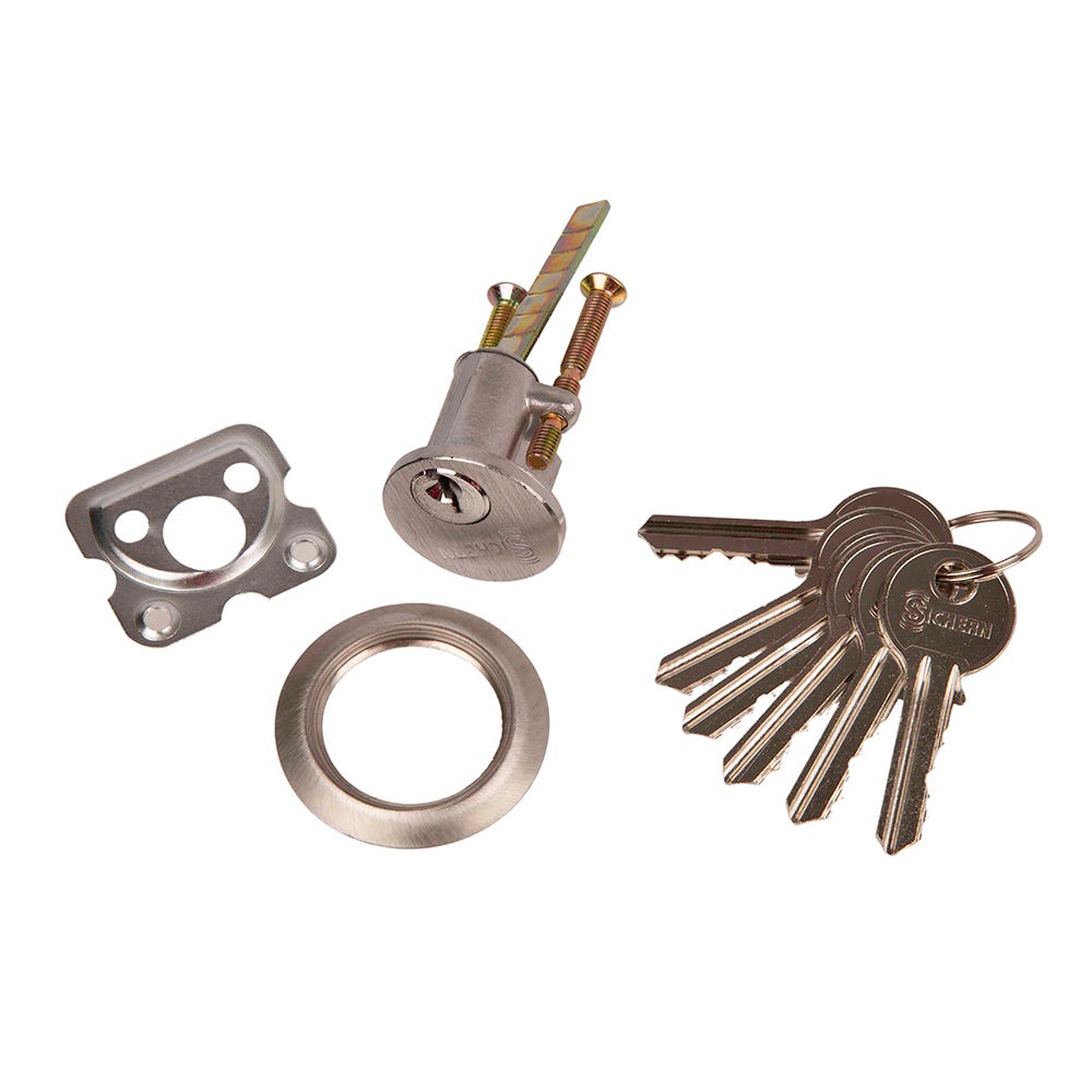 Replacement Cylinder For Night Latch Satin Chrome 6 Keys