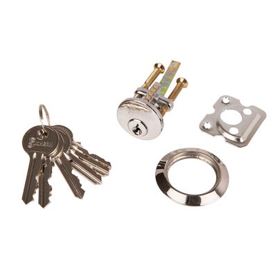 Replacement Cylinder For Night Latch Polished Chrome 6 Keys