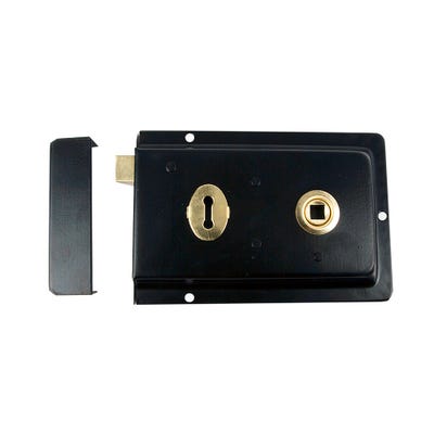 Fluted Rim Lock 150 x 100mm Black