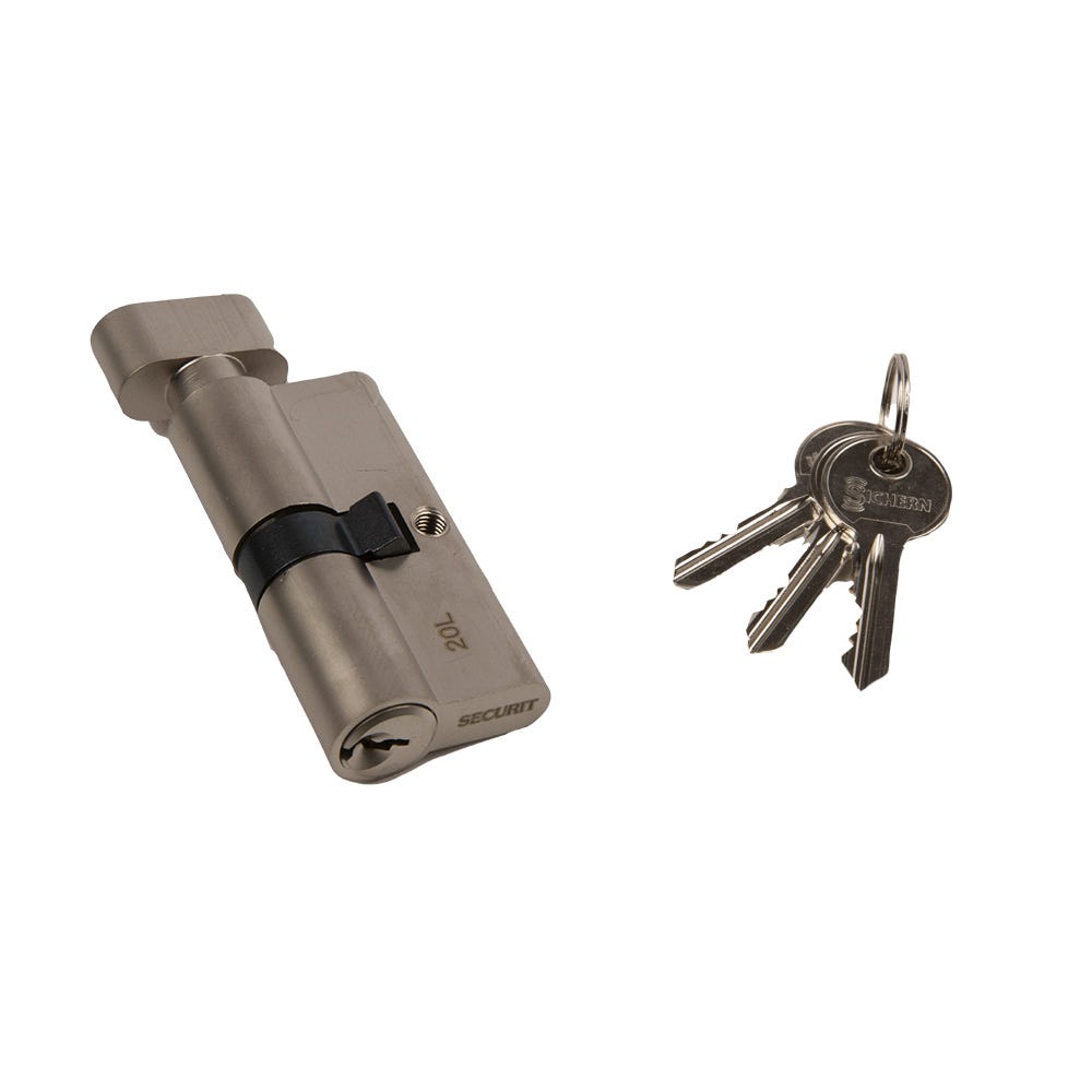 Euro Cylinder Turn 30/30 Satin Chrome