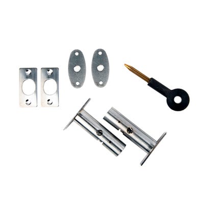 Rack Bolt 60mm Satin Chrome Twin Pack