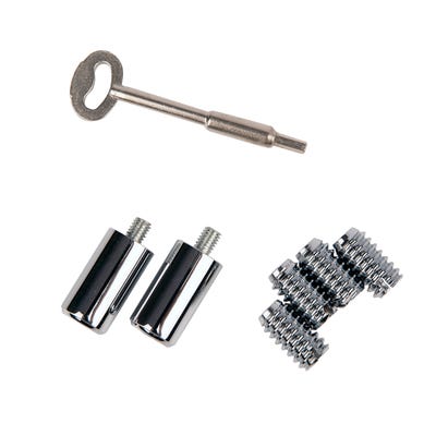 Sash Stop And Key Polished Chrome Pack of 2