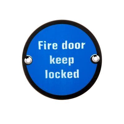 Fire Door Keep Locked Sign Stainless Steel 76mm