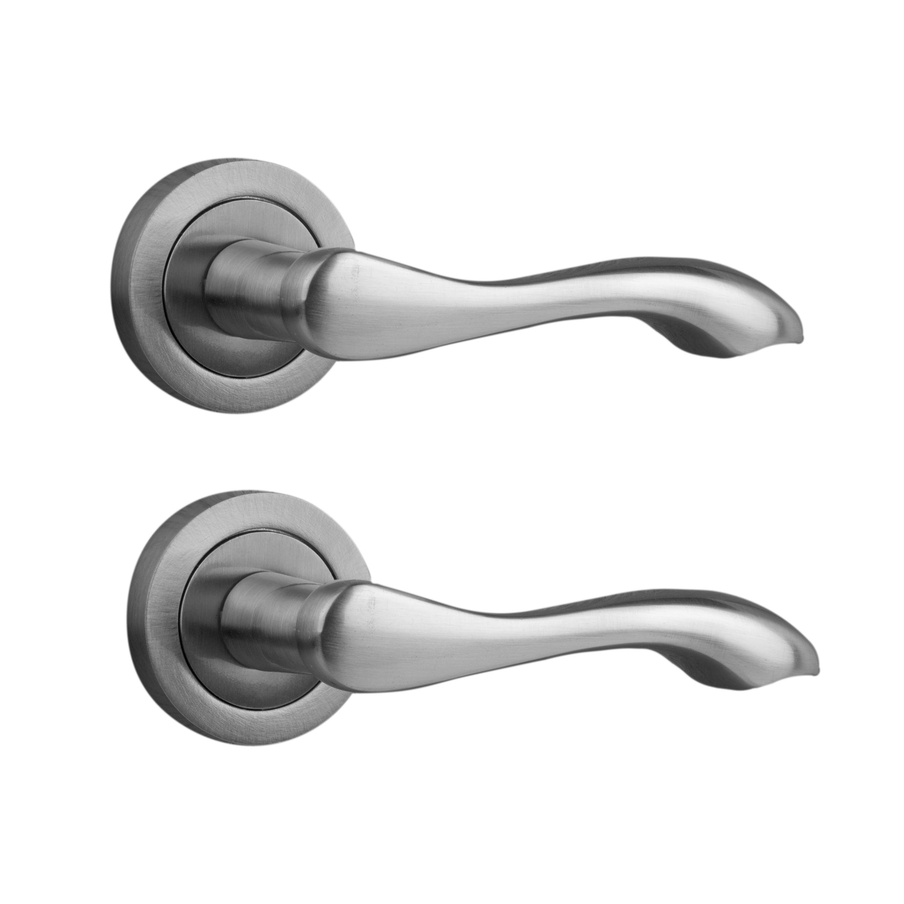 Berkeley Round Rose Handle Satin Chrome Pair