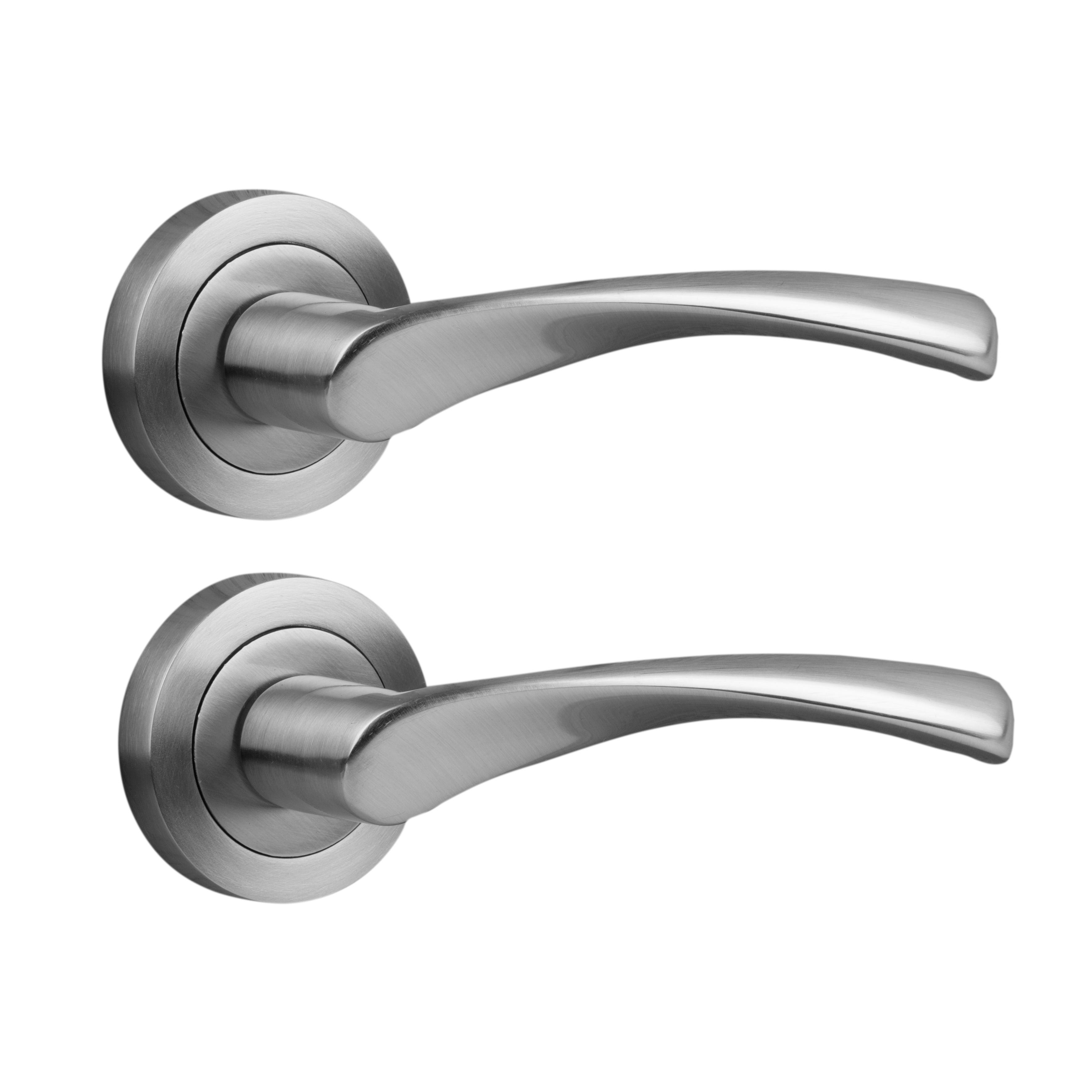 Stirling Round Rose Handle Satin Chrome Pair