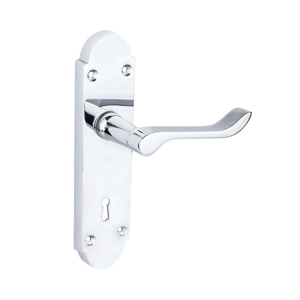 Carisbrooke Lock Handle Polished Chrome