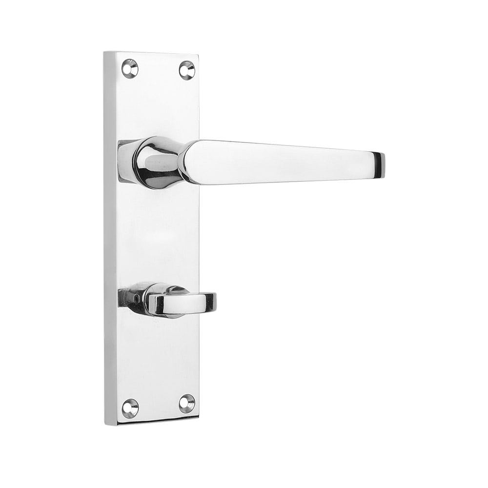 Contract Straight Bathroom Handle Polished Chrome Pair