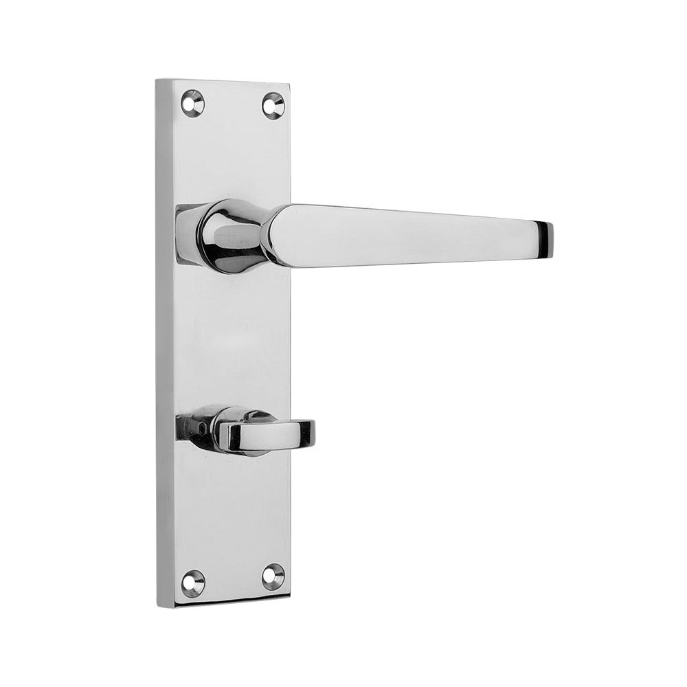 Contract Straight Bathroom Handle Satin Chrome Pair