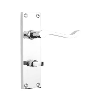 Contract Scroll Bathroom Handle Polished Chrome Pair