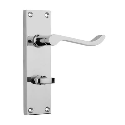 Contract Scroll Bathroom Handle Satin Chrome Pair