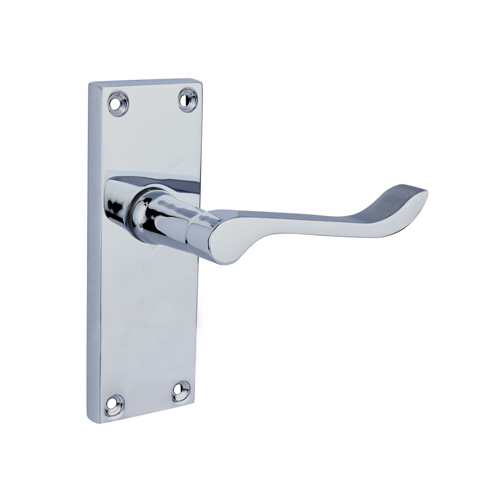 Contract Scroll Latch Handle Satin Chrome Pair
