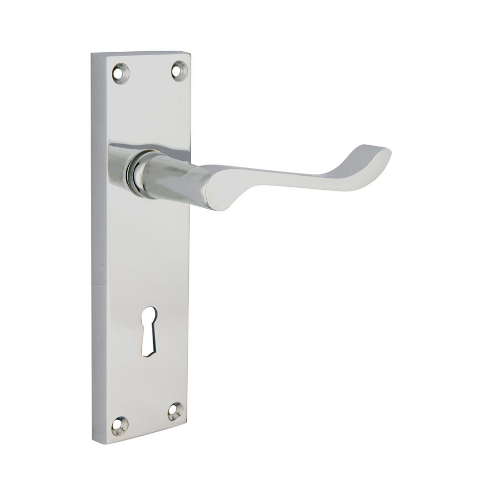 Contract Scroll Lock Handle Satin Chrome Pair