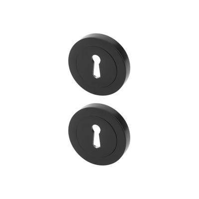 Keyhole Escutcheon 52mm Matt Black Pair