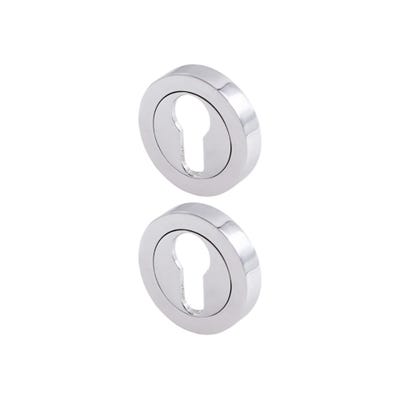Euro Escutcheon 52mm Polished Chrome Pair