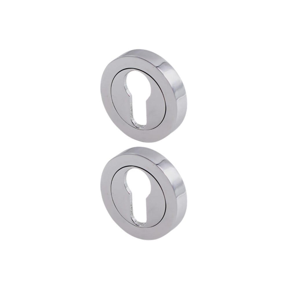 Euro Escutcheon 52mm Polished / Satin Chrome Pair