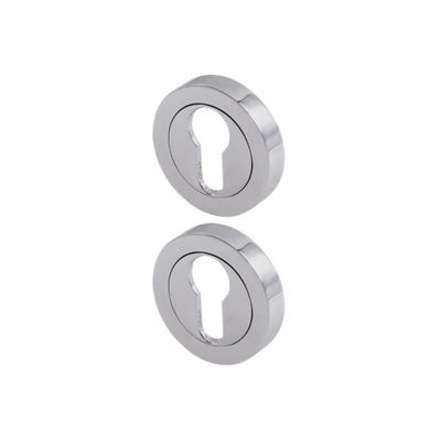 Euro Escutcheon 52mm Polished / Satin Chrome Pair