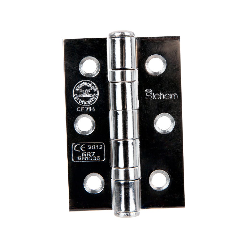 Ce7 Ball Bearing Hinges 76 x 51mm Polished Chrome Pair