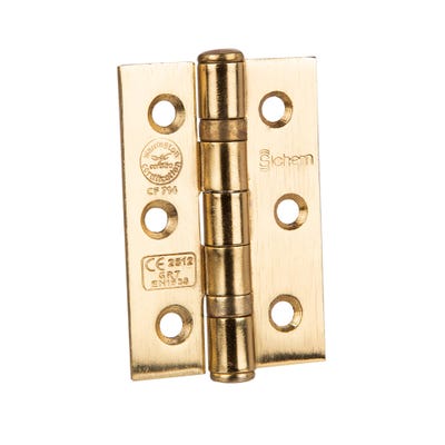 Ce7 Steel BB Hinges 76 x 51mm Brass Pair