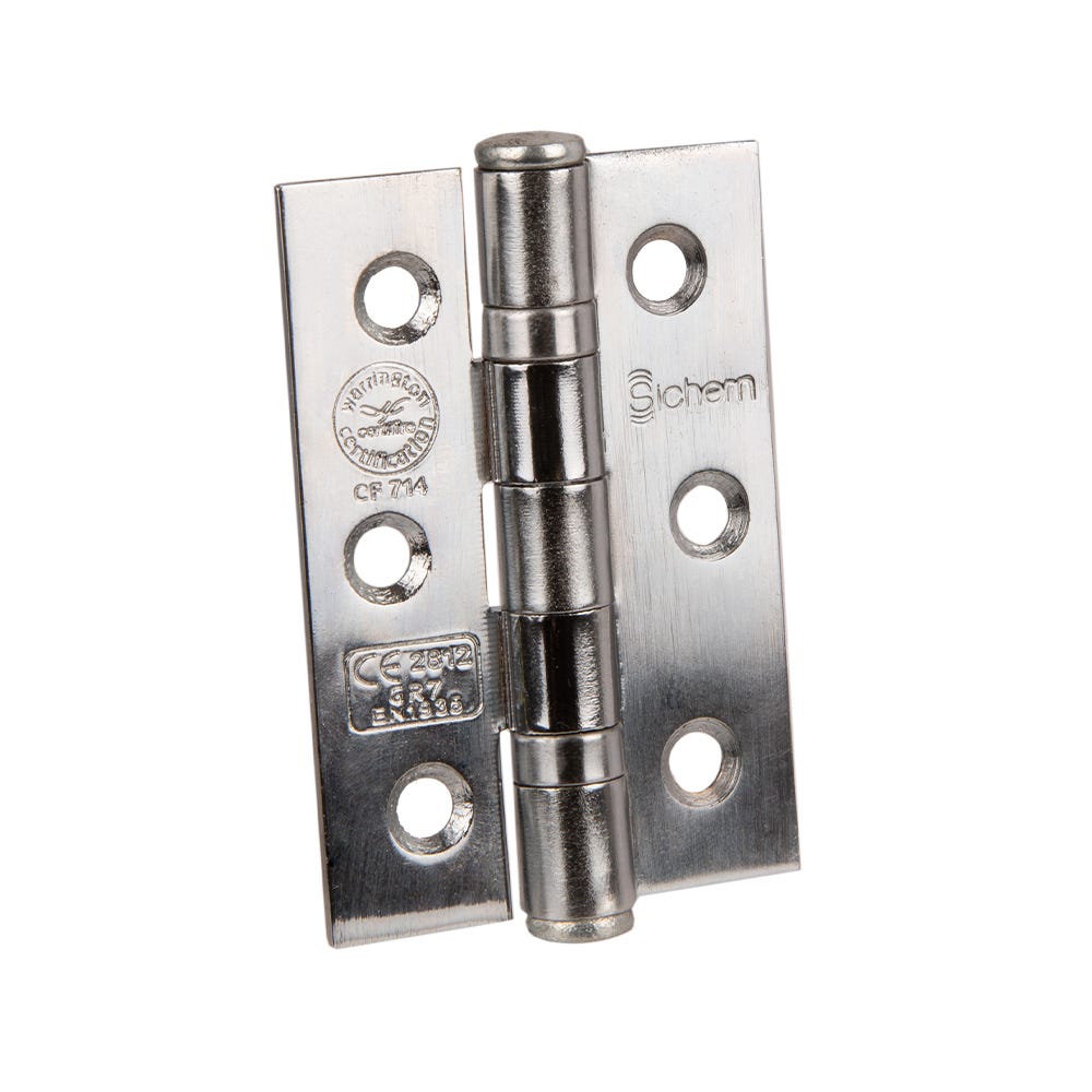 Ce7 Ball Bearing Hinges 76 x 51mm Satin Chrome Pair