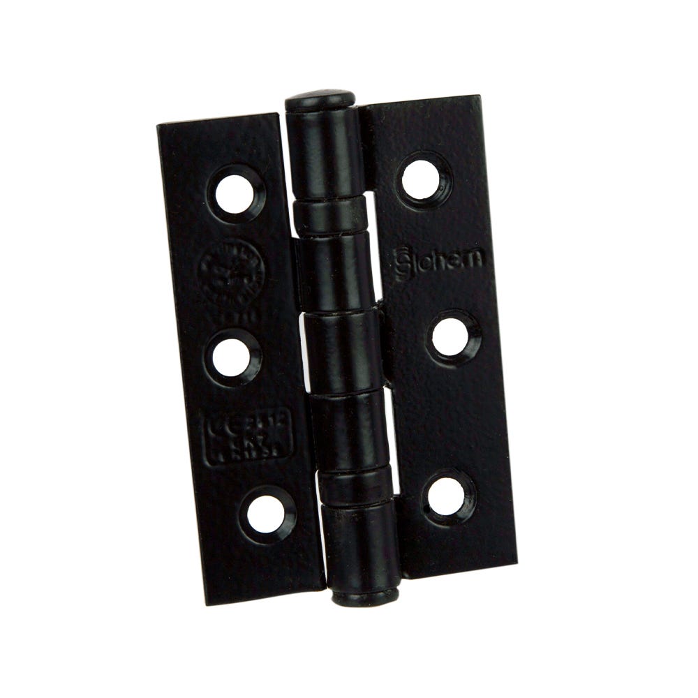 Ce7 Ball Bearing Hinges 76 x 51mm Matt Black Pair