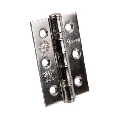 Ce7 Steel BB Hinges 76 x 51mm Polished Chrome Pair