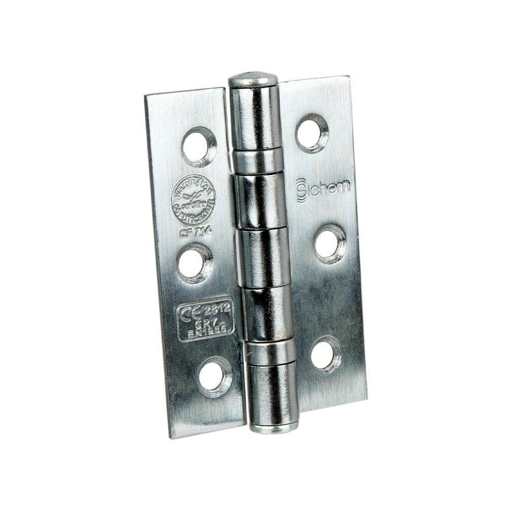 Ce7 Steel BB Hinges 76 x 51mm Satin Chrome Boxed
