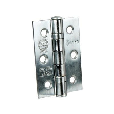 Ce7 Steel BB Hinges 76 x 51mm Satin Chrome Boxed