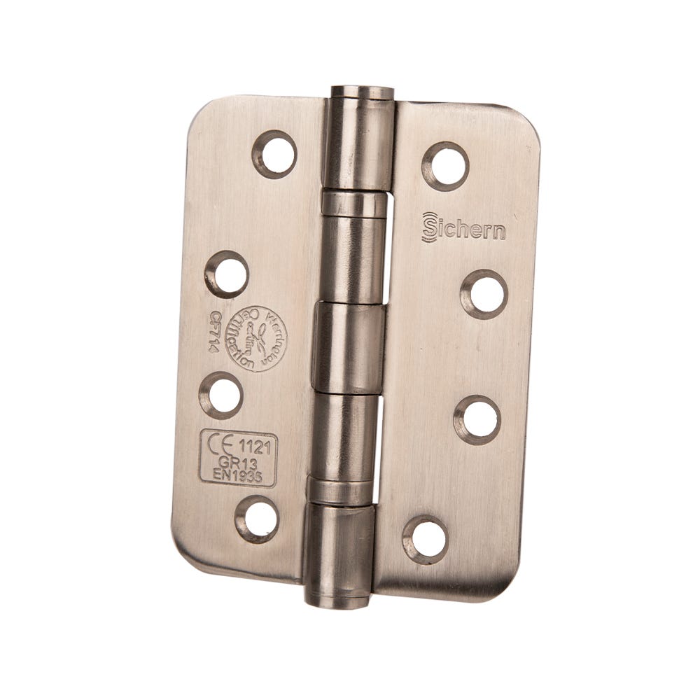 Ce13 Stainless Steel BB Radius Hinges 100 x 76mm Satin Pair