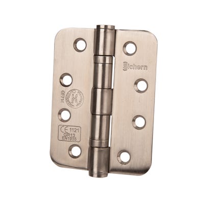 Ce13 Stainless Steel BB Radius Hinges 100 x 76mm Satin Pair