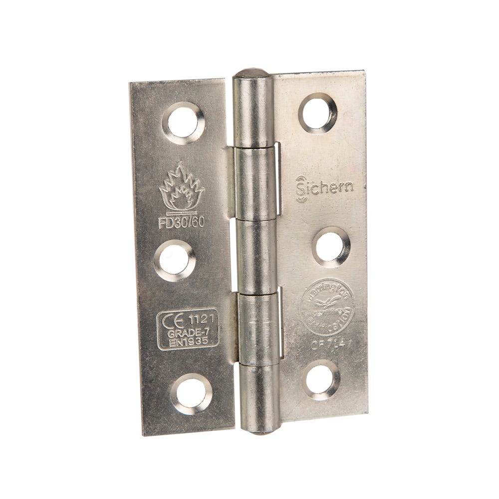 Ce7 Plain Butt Hinges 76mm Zinc Pair