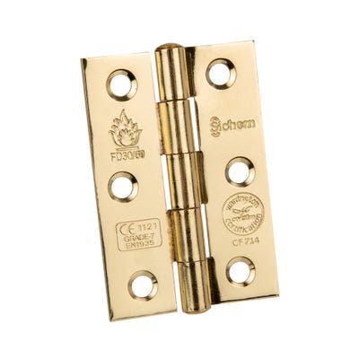 Ce7 Plain Butt Hinges 76mm Brass Pair