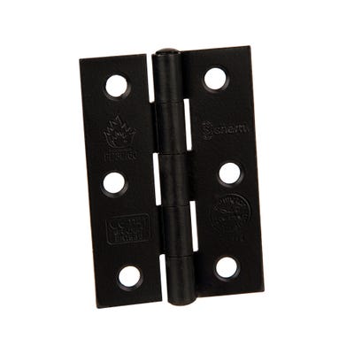 Ce7 Plain Butt Hinges 76mm Matt Black Pair