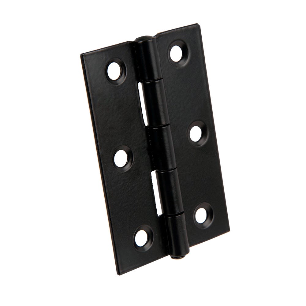 Light Butt Hinges 76mm Matt Black Pair