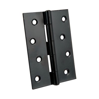 Light Butt Hinges 100mm Matt Black Pair