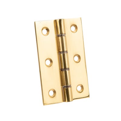 Steel Washered Butt Hinges 76 x 51mm Polished Brass Pack