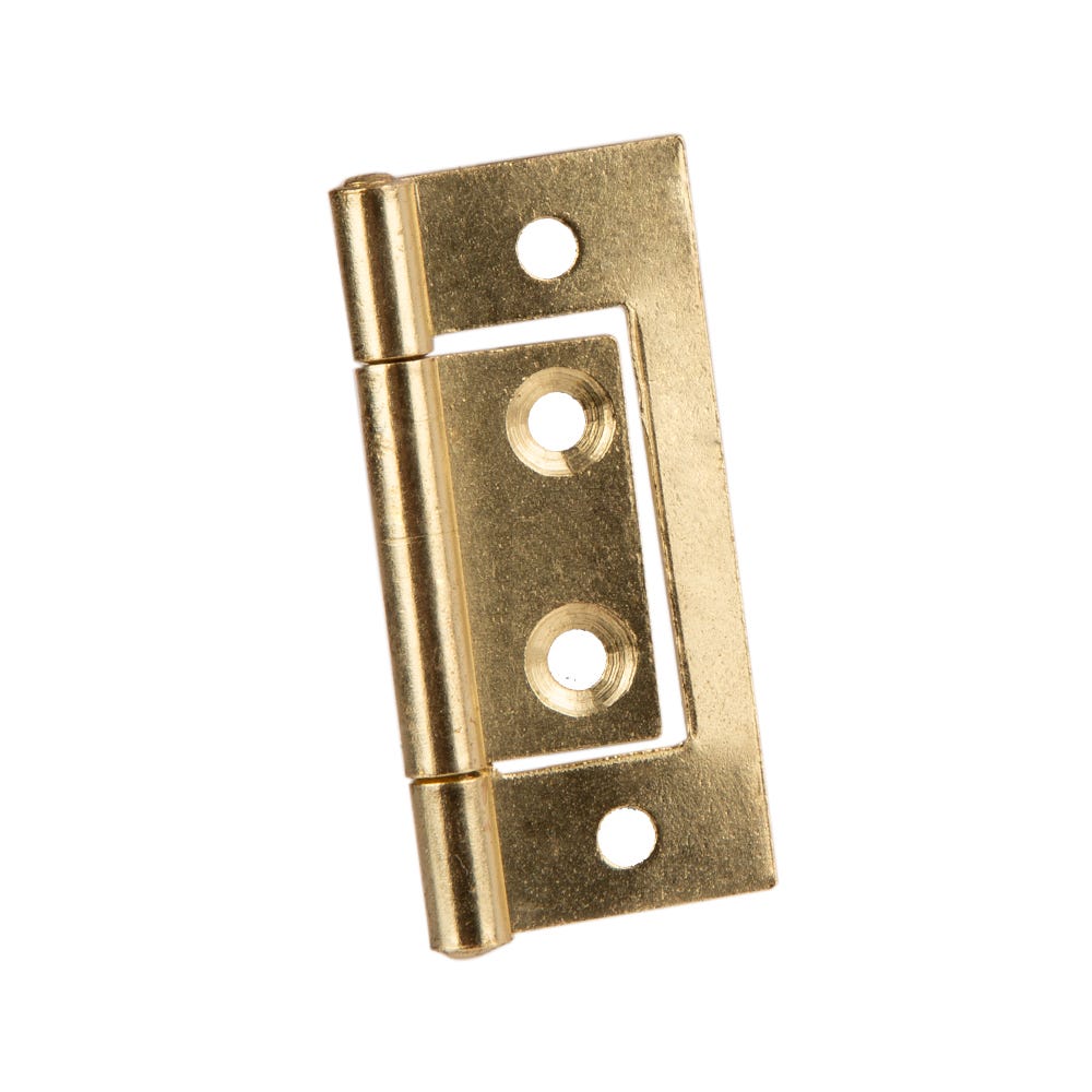 Flush Hinges 50mm Brass Pair
