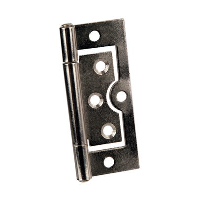 Flush Hinges 75mm Chrome Pair