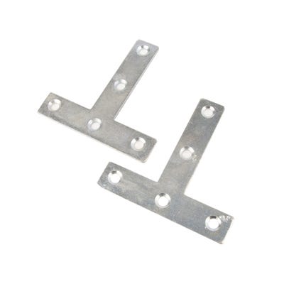 T Plate 76mm Bright Zinc Pack of 2