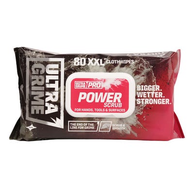 UltraGrime Power Scrub Wipes Pack of 80