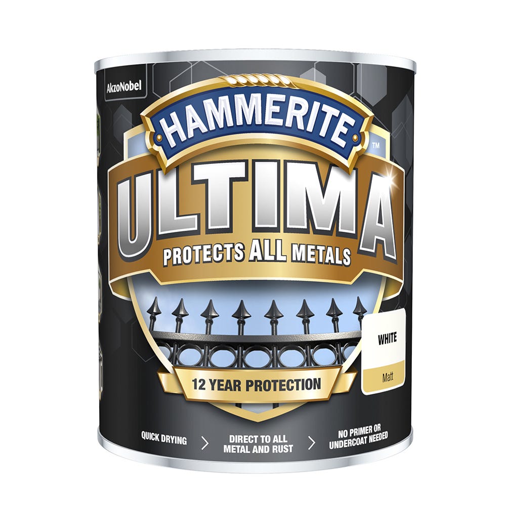 Hammerite Ultima Metal Matt White 750ml