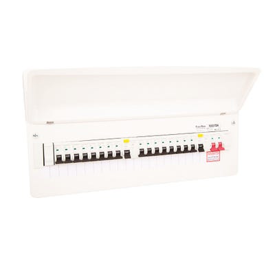 FuseBox 17 Way Loaded Consumer Unit 2 X Type A 80A RCDs + 16 MCBs