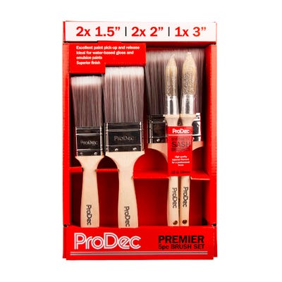 ProDec Premier 5 Piece Brush Set with 2 Free Synthetic Brushes