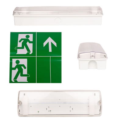 Aurora IP65 3W LED Maintained Emergency Bulkhead Light