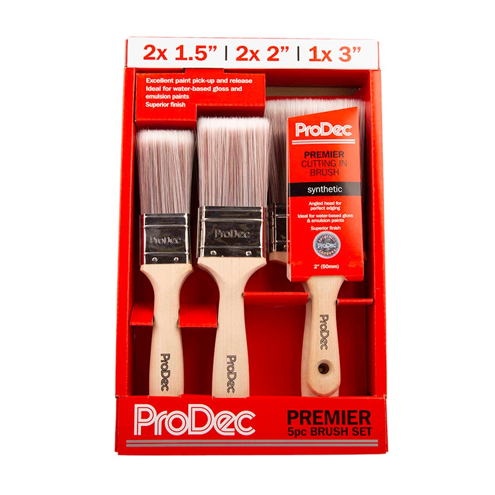 Image of Prodec Premier 6 Piece Brush Set With Angled Brush