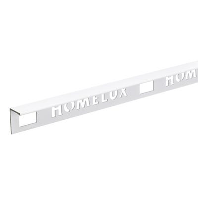 Homelux 12.5mm Straight Edge White Gloss Metal Tile Trim 2.5m