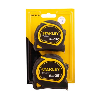 Stanley Tylon Pocket Tape Measure Twin Pack 5m & 8m
