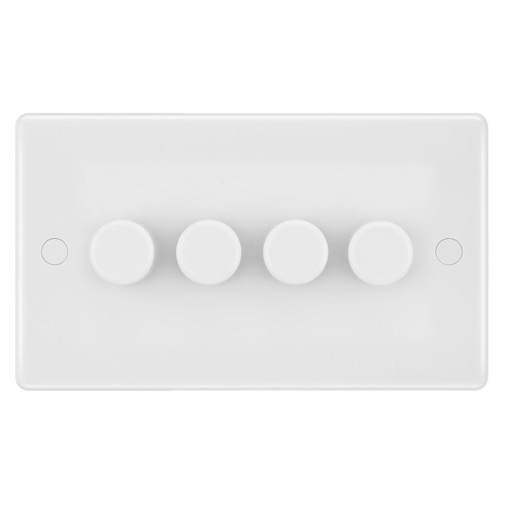 BG 200W 4 Gang 2 Way Push Dimmer Switch White 884