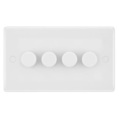 BG 200W 4 Gang 2 Way Push Dimmer Switch White 884