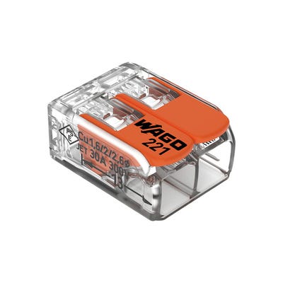 Wago 41A 2 Way Compact Connector Terminal Block 221 Series 50pk